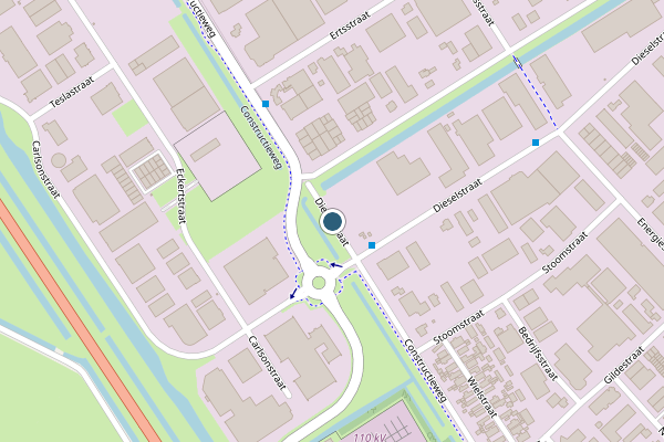 Politie-melding op Dieselstraat, Kampen op 21 juni, kaart-overzicht