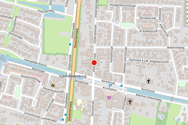Brandweer-melding op Vilstersestraat, Lemelerveld op 22 juni, kaart-overzicht