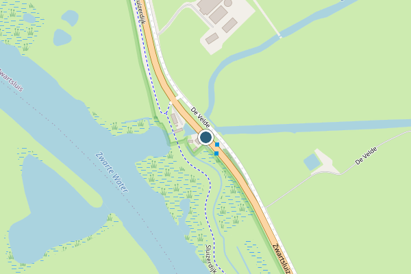 Politie-melding op Zwartsluiserweg, Zwartsluis op 23 juni, kaart-overzicht