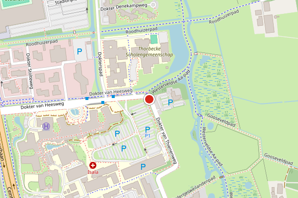 Brandweer-melding op Dokter van Thienenweg, Zwolle op 25 juni, kaart-overzicht