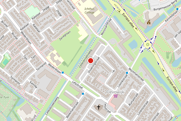 Brandweer-melding op Visseringstraat, Kampen op 25 juni, kaart-overzicht