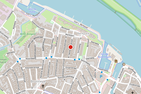 Brandweer-melding op Spaarbankstraat, Kampen op 26 juni, kaart-overzicht